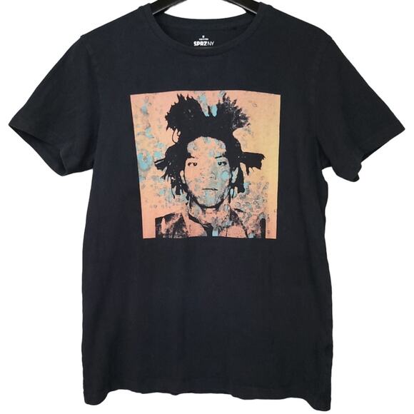 Andy Warhol Jean Michel Basquiat Graphic T-Shirt Size Medium Black SPRZNY - Picture 2 of 13